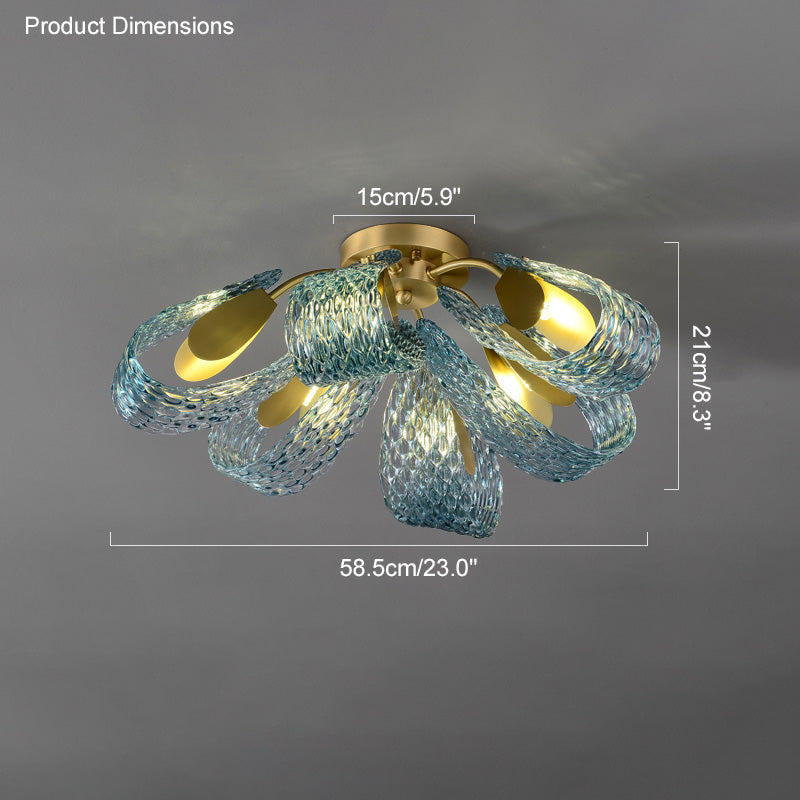 Diff Peacock Leaf Glass Chandelier-DF2213