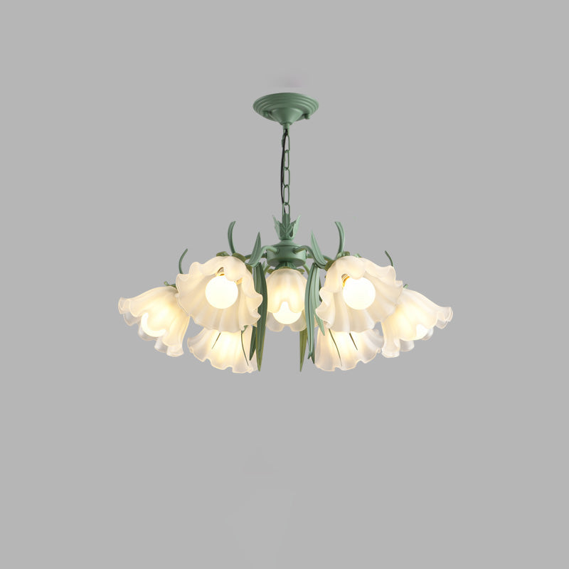 Diff Tole Flower Glass Chandelier-DF2307