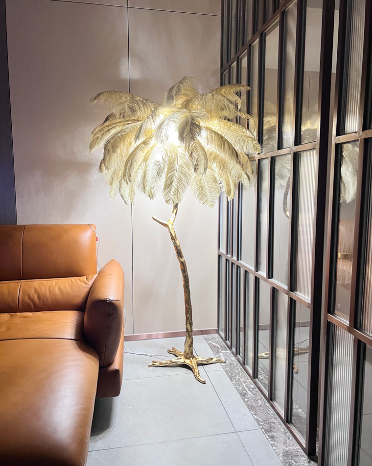 Diff Feather Palm Tree Floor Lamp-DF7000