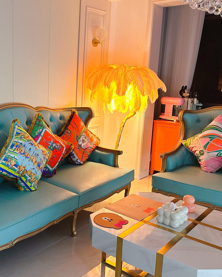 Diff Feather Palm Tree Floor Lamp-DF7000
