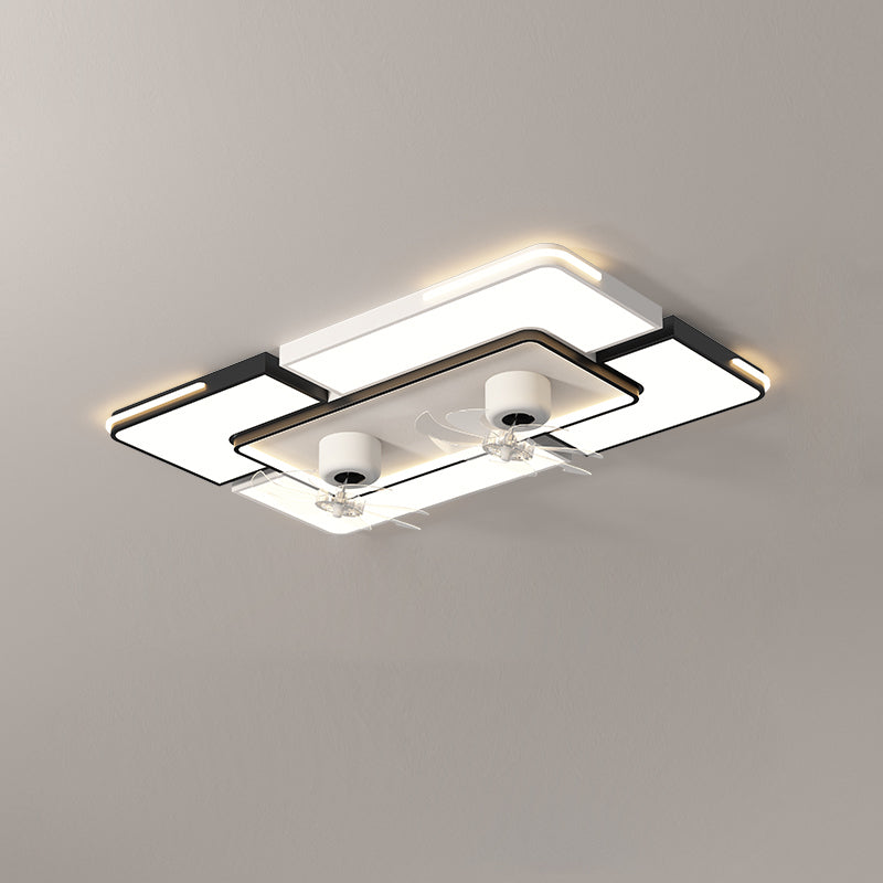 Diff Low Profile Flush Mount Ceiling Fan with Dimmable Light-DF5061