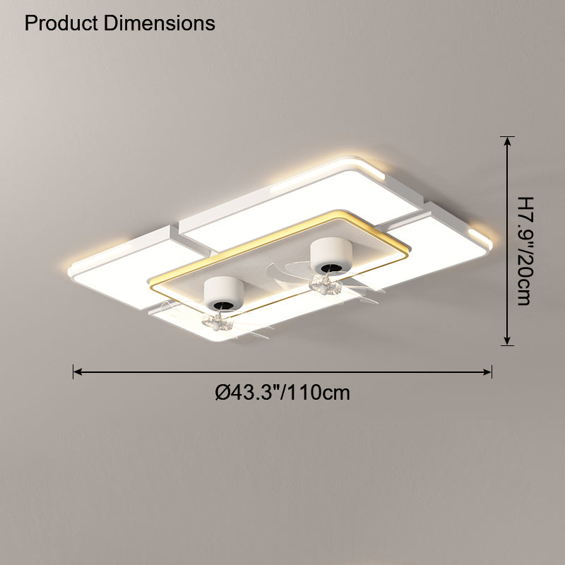 Diff Low Profile Flush Mount Ceiling Fan with Dimmable Light-DF5061