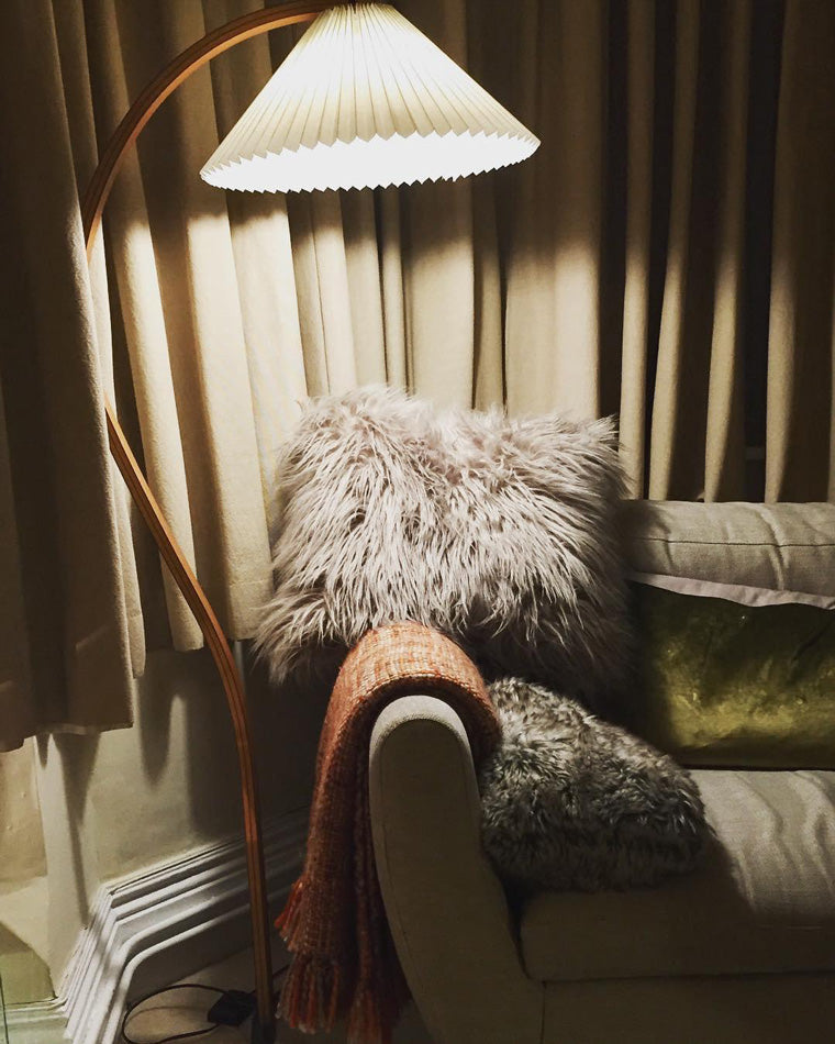 Diff Pleated Gooseneck Floor Lamp-DF7013