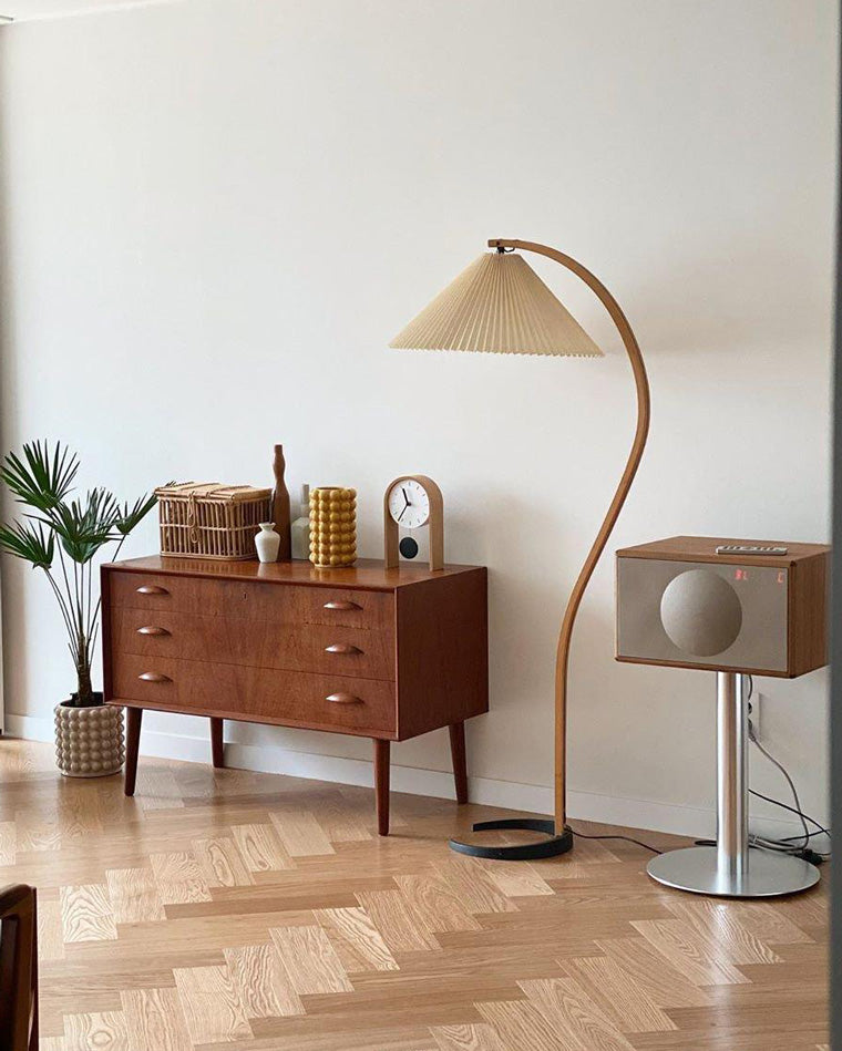Diff Pleated Gooseneck Floor Lamp-DF7013