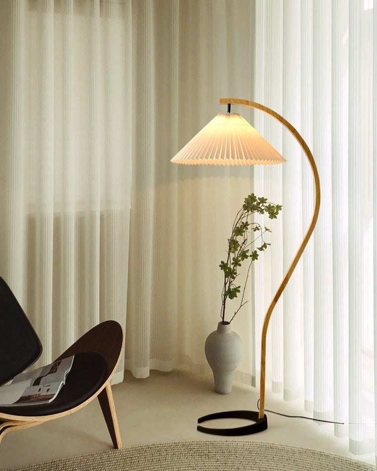 Diff Pleated Gooseneck Floor Lamp-DF7013