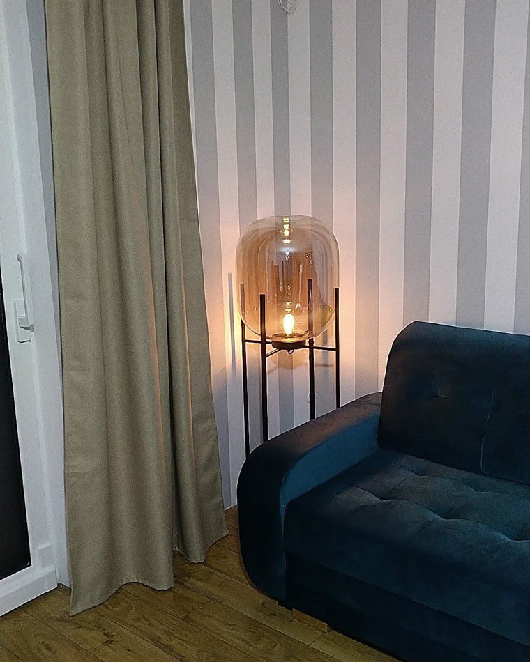 Diff Smoked Glass Lantern Floor Lamp-DF7015