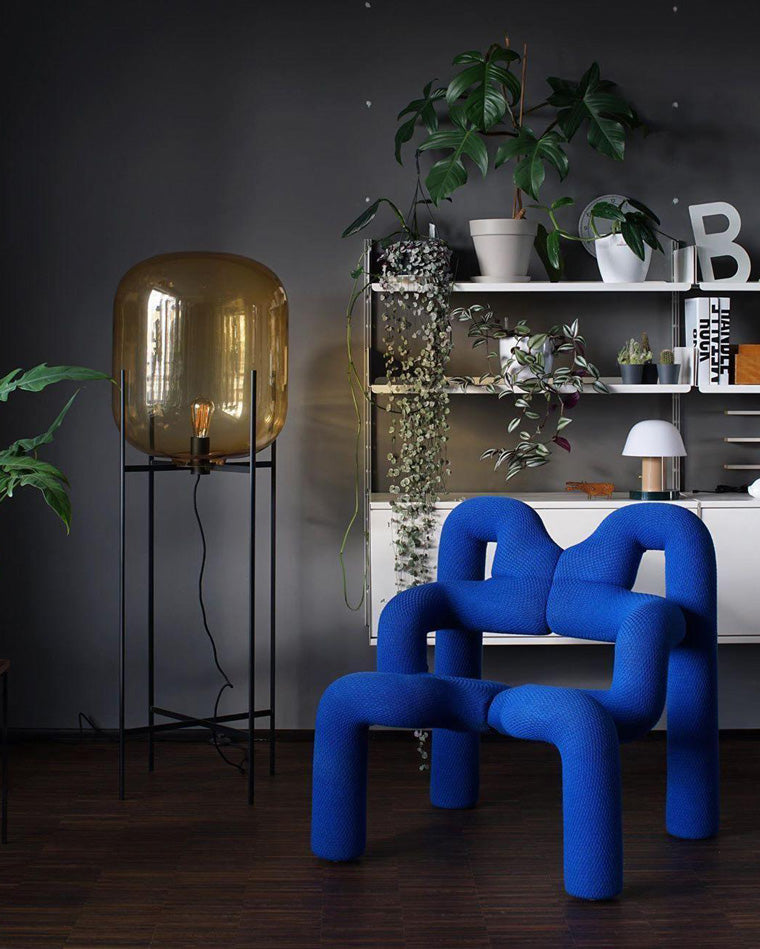 Diff Smoked Glass Lantern Floor Lamp-DF7015