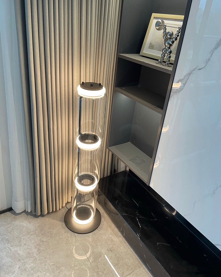 Diff Glass Column Torchiere Floor Lamp-DF7018