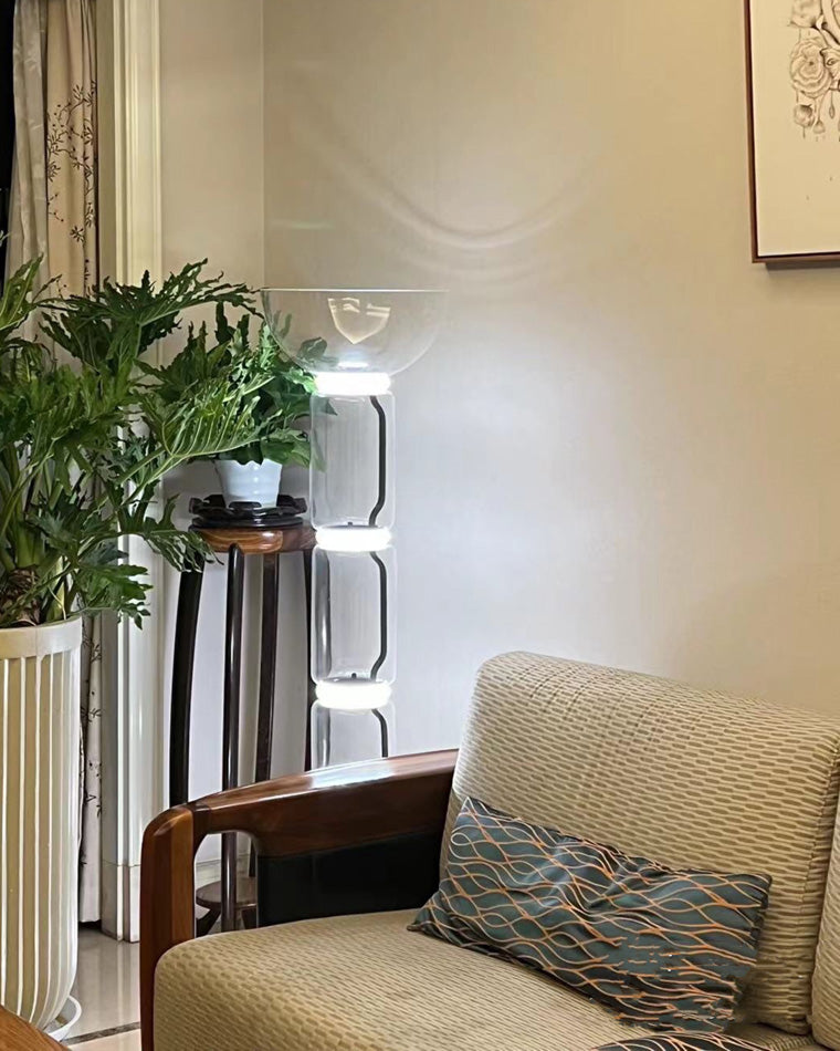 Diff Glass Column Torchiere Floor Lamp-DF7018