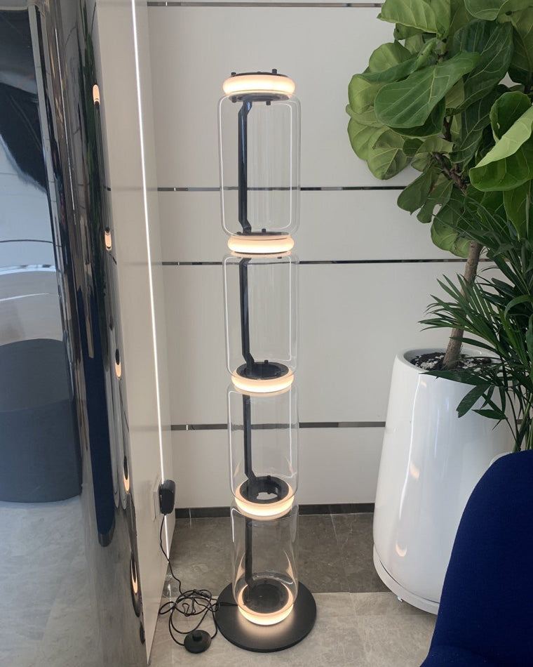 Diff Glass Column Torchiere Floor Lamp-DF7018