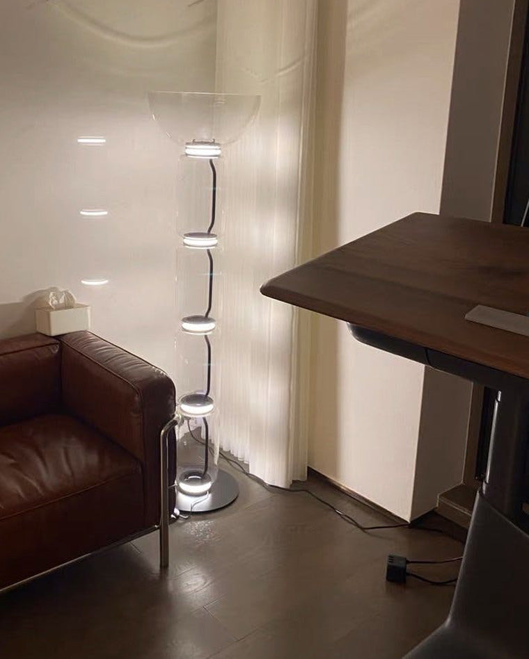 Diff Glass Column Torchiere Floor Lamp-DF7018