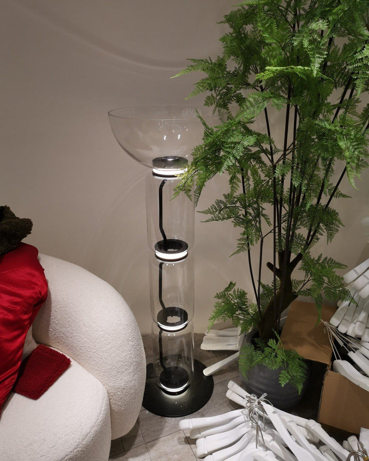 Diff Glass Column Torchiere Floor Lamp-DF7018