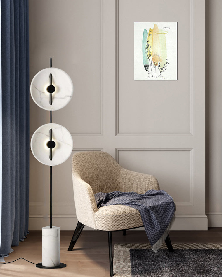 Diff 2-bulb Marble Floor Lamp-DF7032