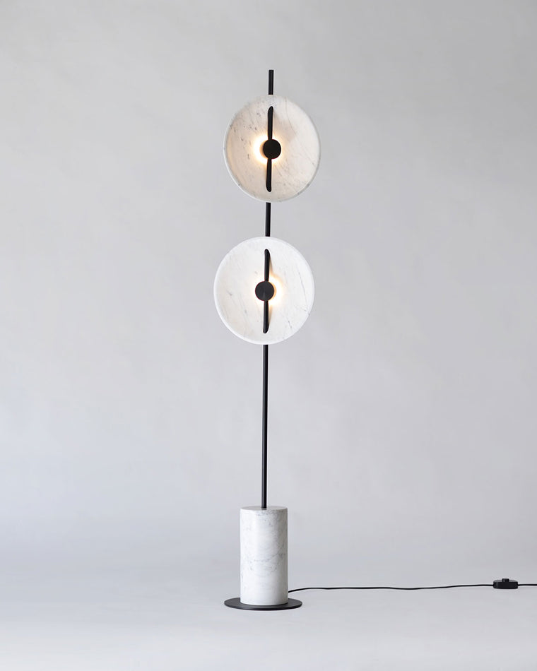 Diff 2-bulb Marble Floor Lamp-DF7032