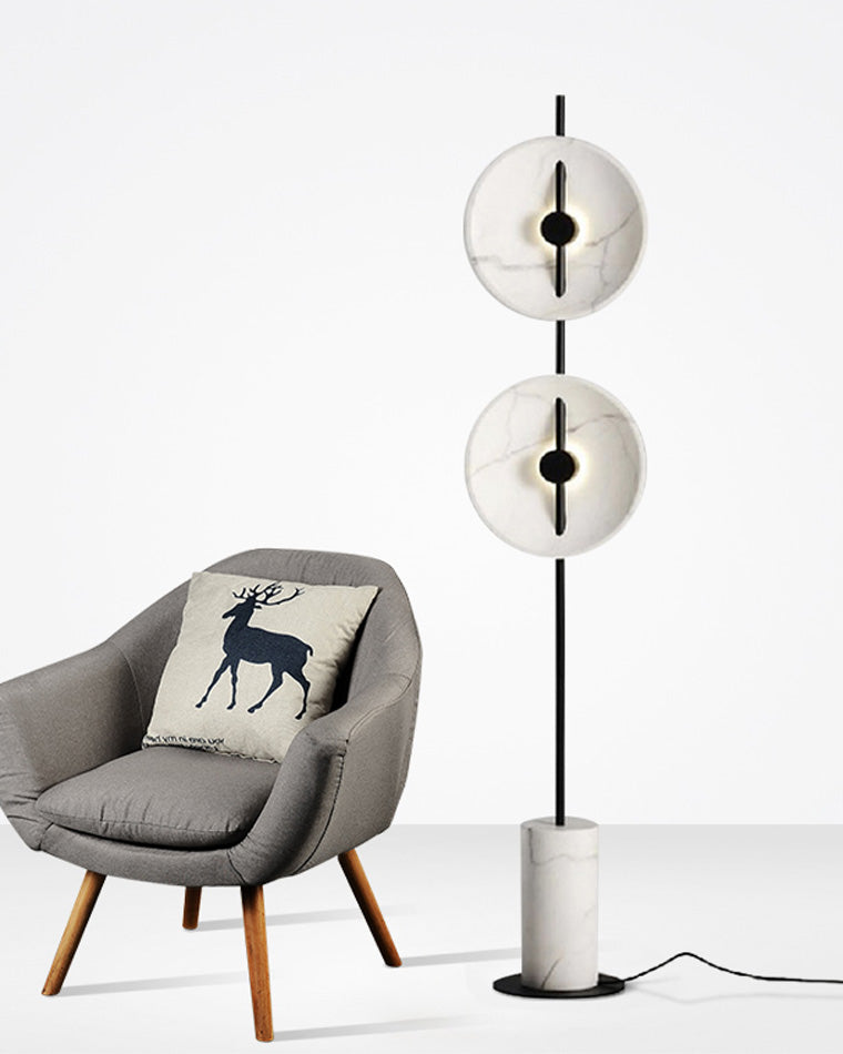 Diff 2-bulb Marble Floor Lamp-DF7032