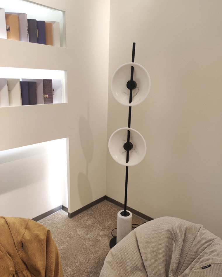 Diff 2-bulb Marble Floor Lamp-DF7032