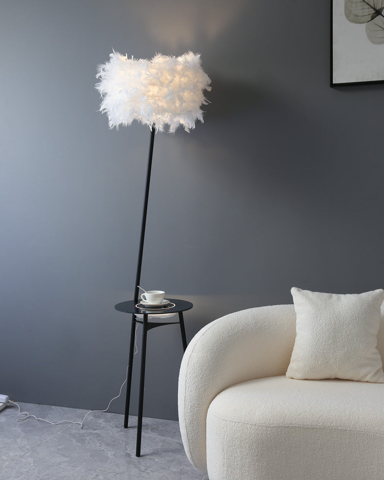 Diff Dimmable Feather Tripod Floor Lamp with Tray-DF7058