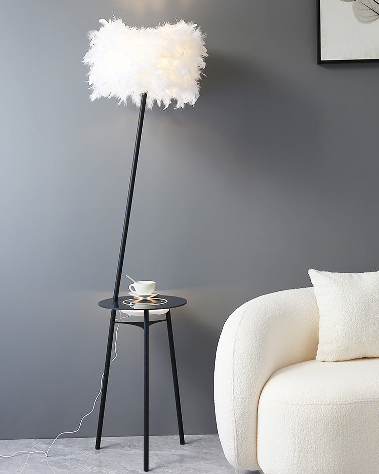 Diff Dimmable Feather Tripod Floor Lamp with Tray-DF7058