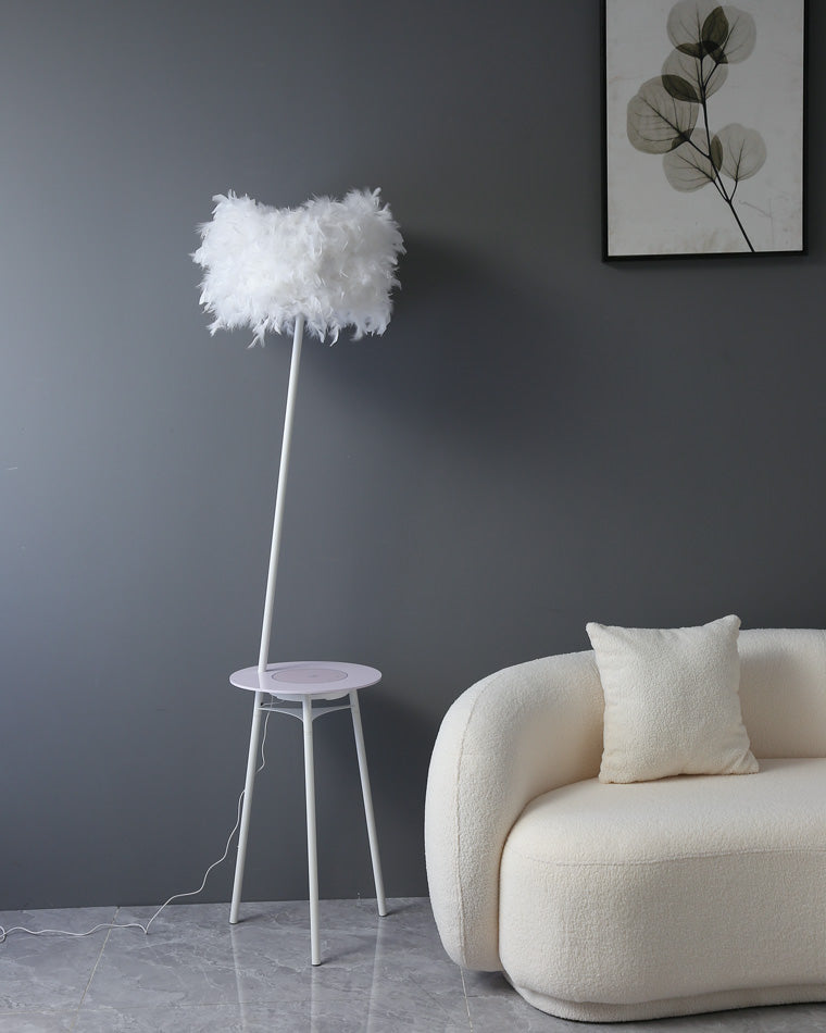 Diff Dimmable Feather Tripod Floor Lamp with Tray-DF7058