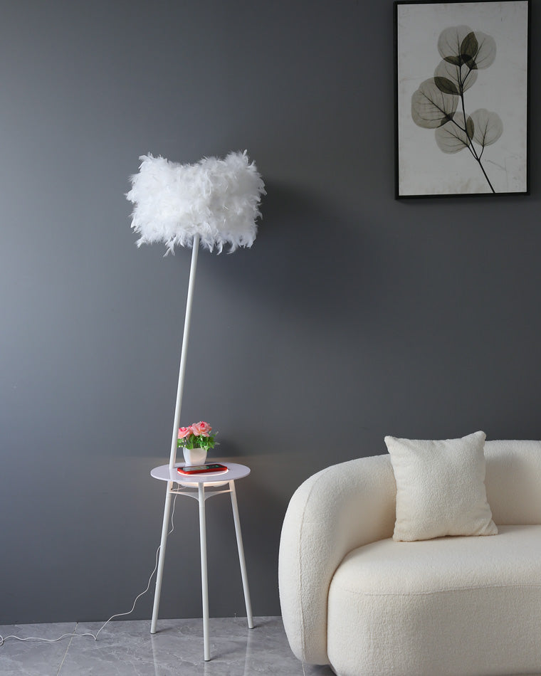 Diff Dimmable Feather Tripod Floor Lamp with Tray-DF7058