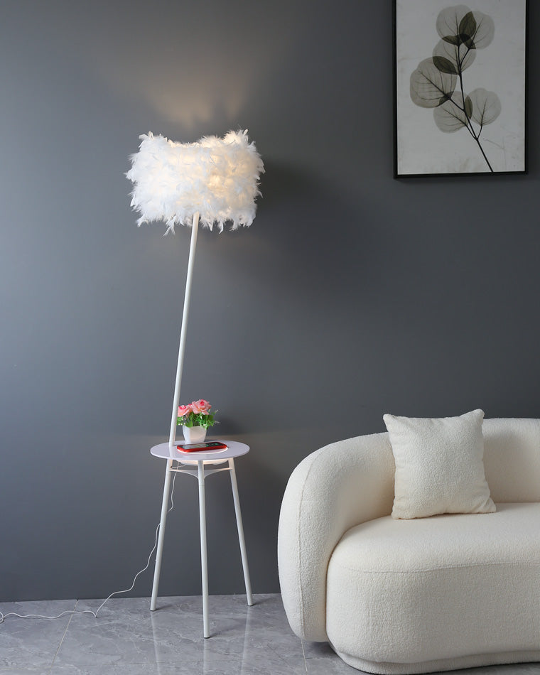 Diff Dimmable Feather Tripod Floor Lamp with Tray-DF7058