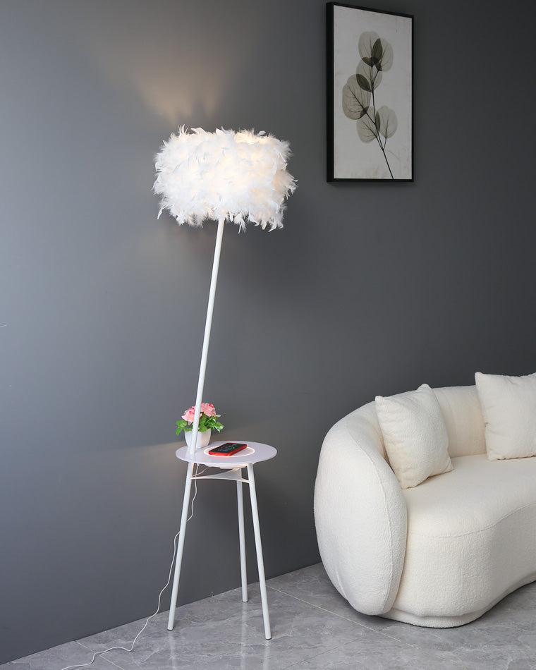 Diff Dimmable Feather Tripod Floor Lamp with Tray-DF7058