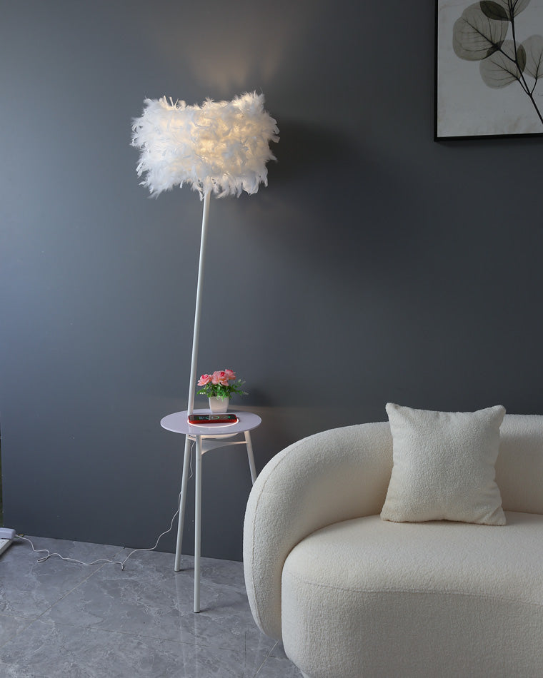 Diff Dimmable Feather Tripod Floor Lamp with Tray-DF7058