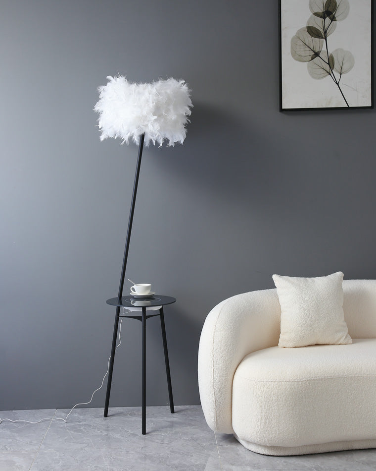Diff Dimmable Feather Tripod Floor Lamp with Tray-DF7058