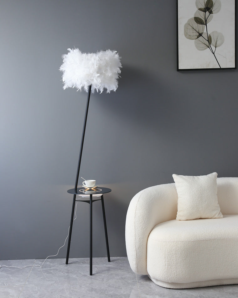 Diff Dimmable Feather Tripod Floor Lamp with Tray-DF7058