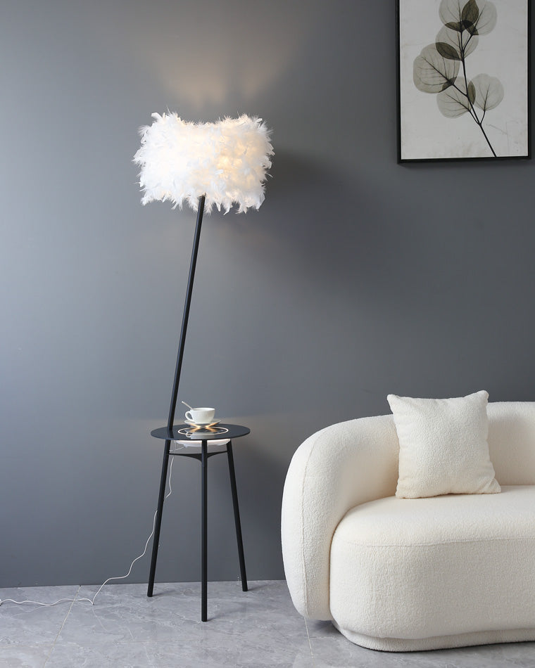 Diff Dimmable Feather Tripod Floor Lamp with Tray-DF7058