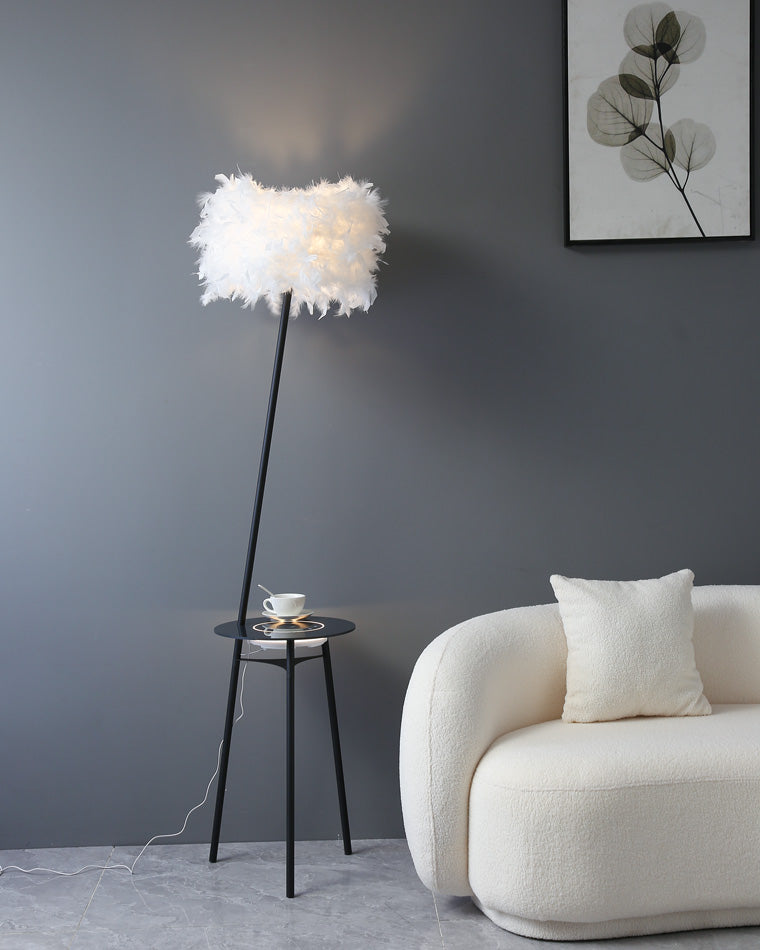 Diff Dimmable Feather Tripod Floor Lamp with Tray-DF7058