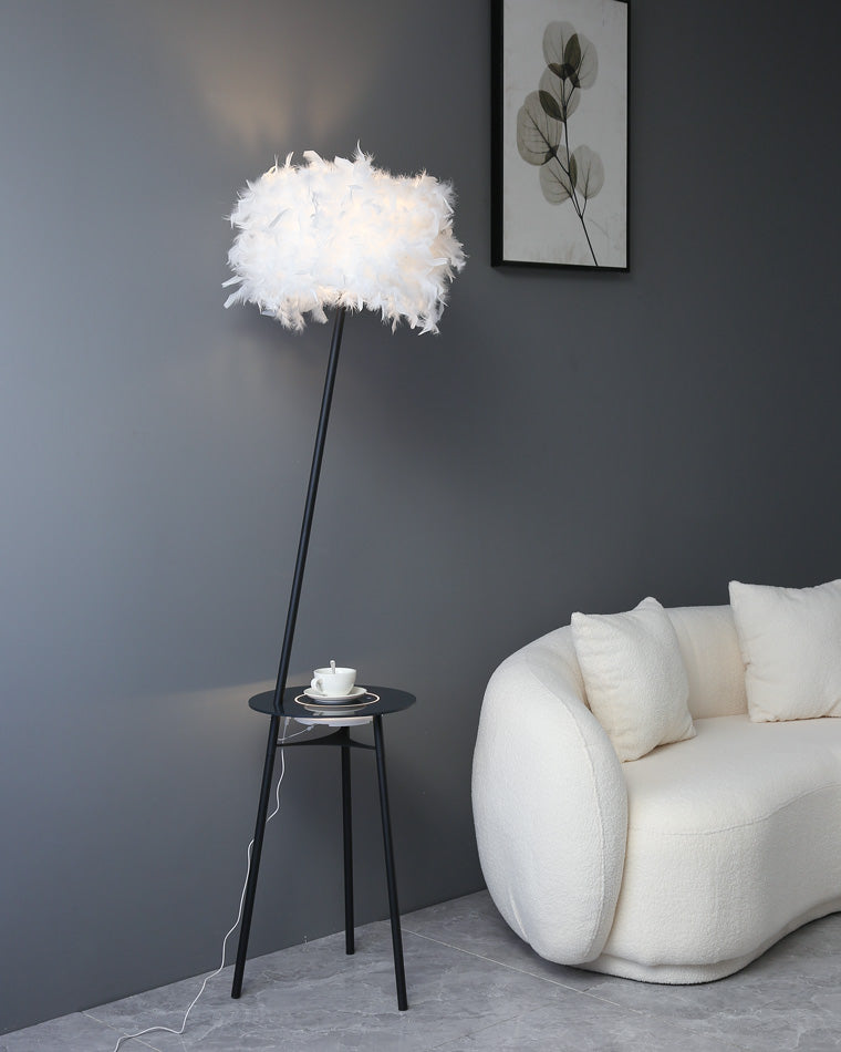 Diff Dimmable Feather Tripod Floor Lamp with Tray-DF7058