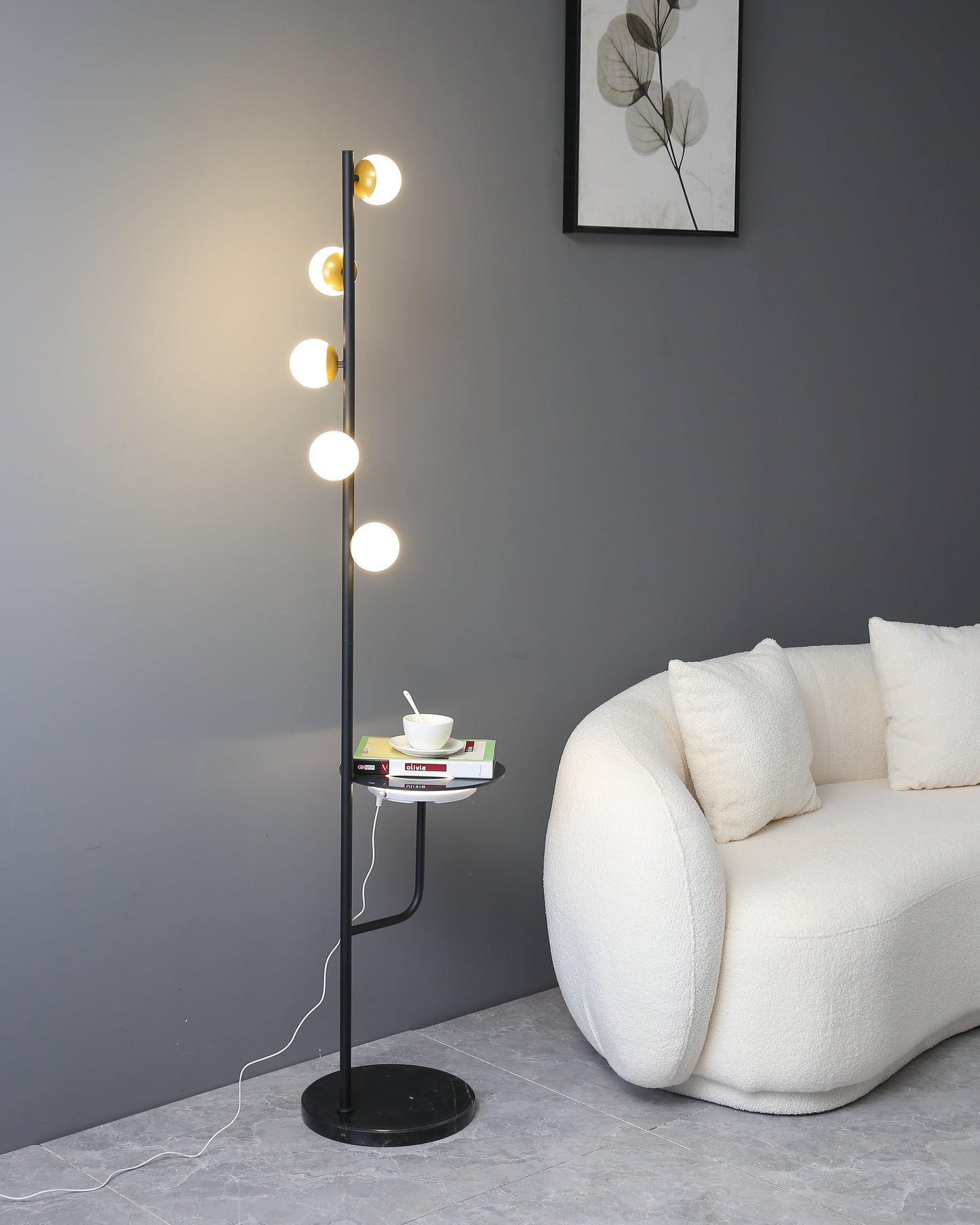 Diff Bubble Dimmable Floor Lamp with Charging Tray-DF7062