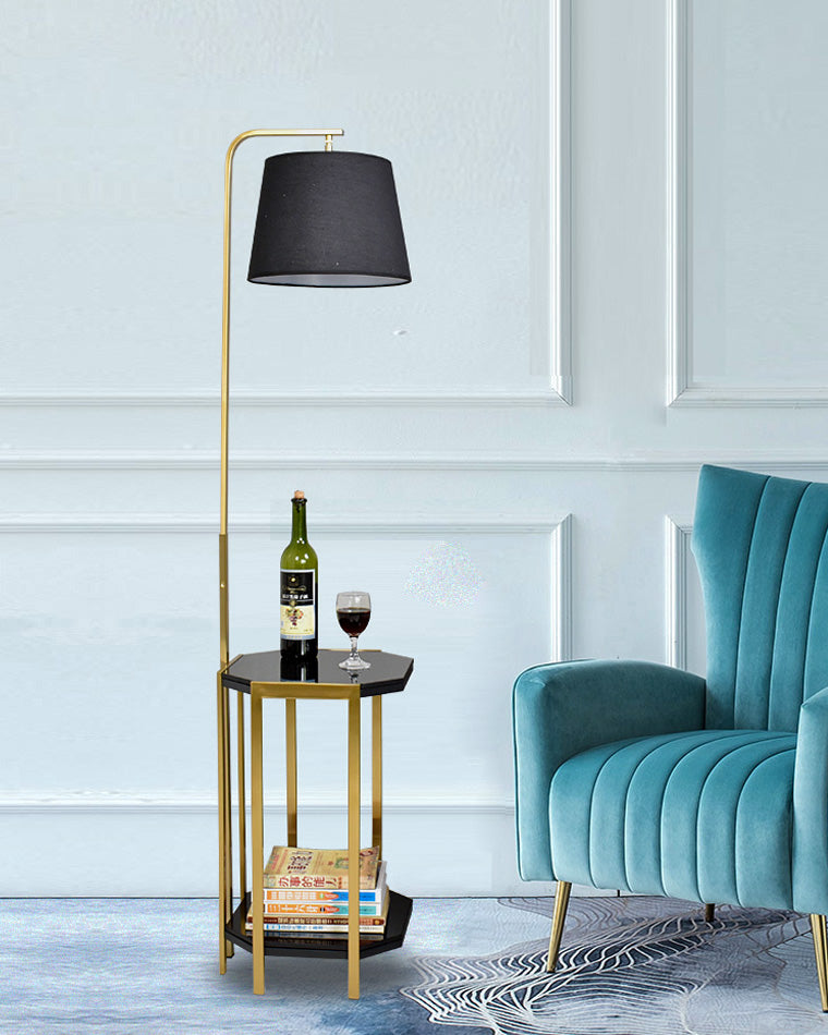 Diff Vintage Linen Floor Lamp with Charging Table-DF7064