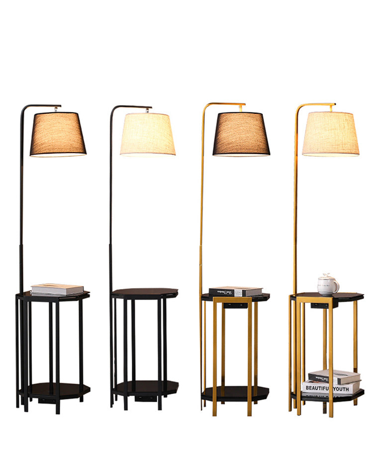 Diff Vintage Linen Floor Lamp with Charging Table-DF7064