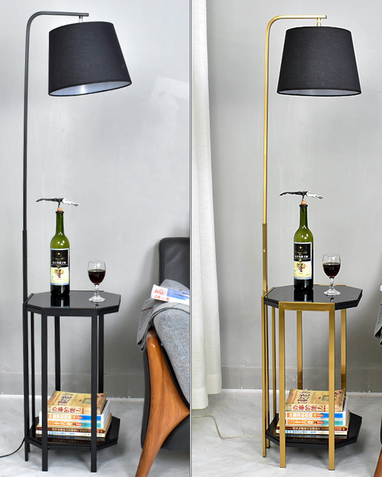 Diff Vintage Linen Floor Lamp with Charging Table-DF7064