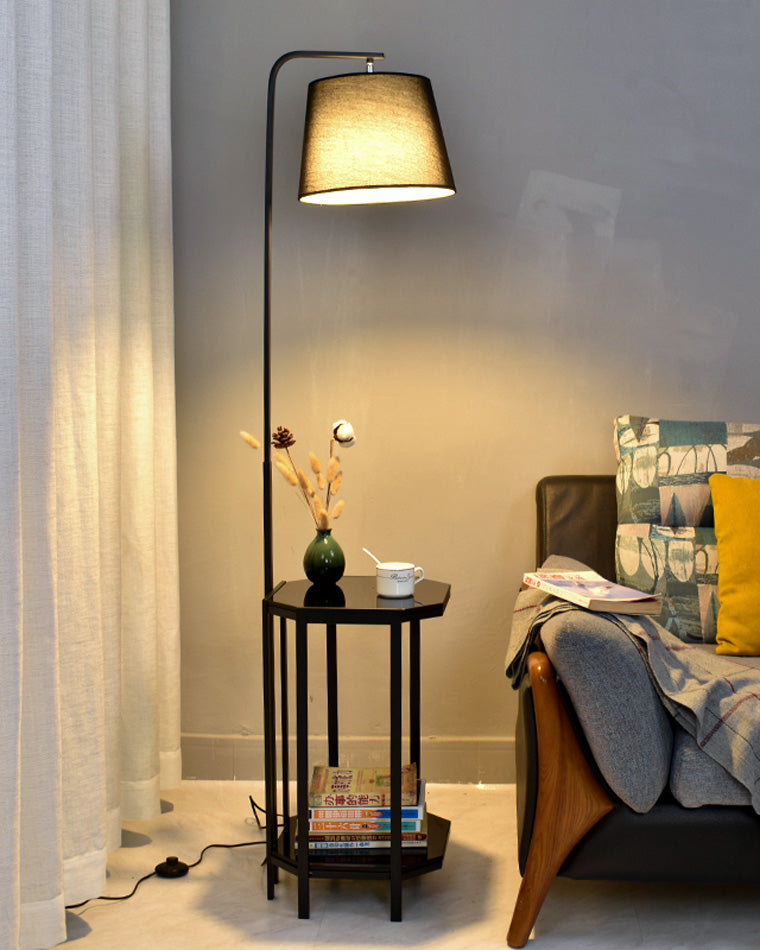Diff Vintage Linen Floor Lamp with Charging Table-DF7064