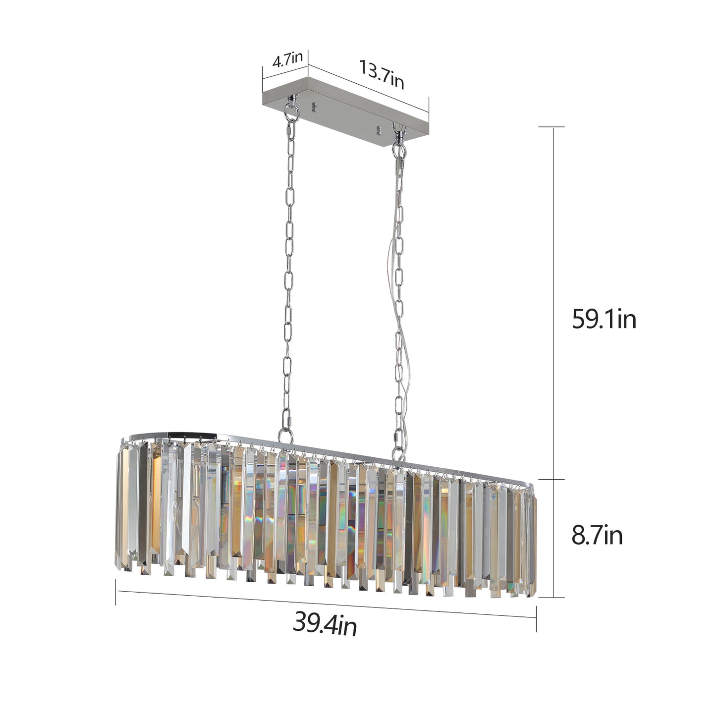 Modern Oval Crystal ceiling chandelier-DG2043