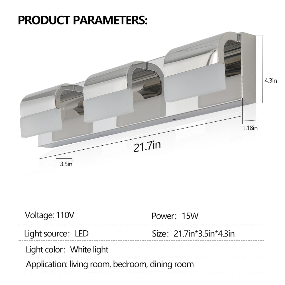 3-Light LED Vanity Lights Over Mirror Bath Wall Lighting-DG2010