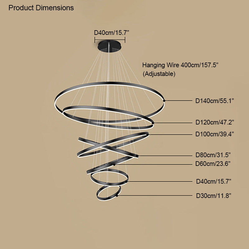 Diff Tiered Ring Chandelier-DF2159