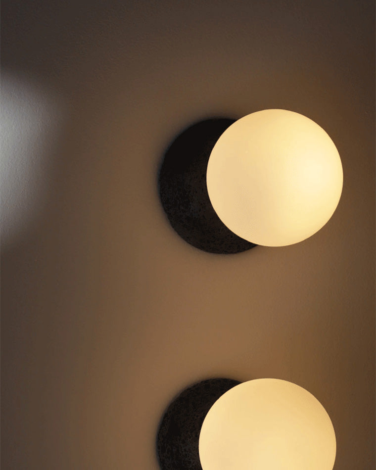 Diff White & Black Glass Globe Wall Sconce-DF6103