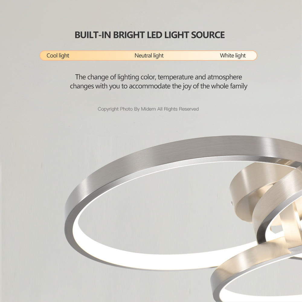 Contemporary semi-flush mount with inner ring illumination Ceiling lamp-DG2060