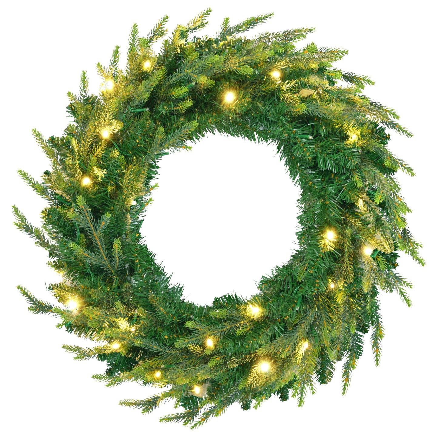 6FT Pre-Lit Aspen Fir Artificial Christmas Tree with Wreath & Garland,Grass Green Xmas Tree with 380 Multi-Color LED Lights, 11 Lighting Modes, 861 PE Branch Tips, for Indoor Holiday Decor