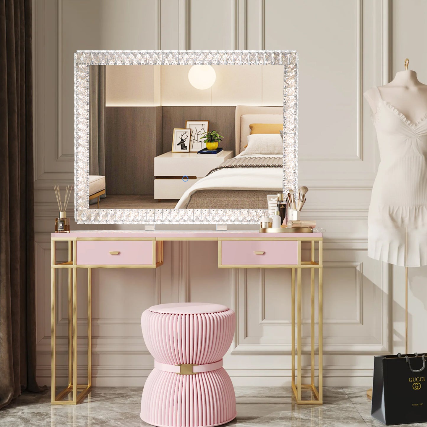 LED Crystal Mirror Light With Dimmable Lights-DG2025