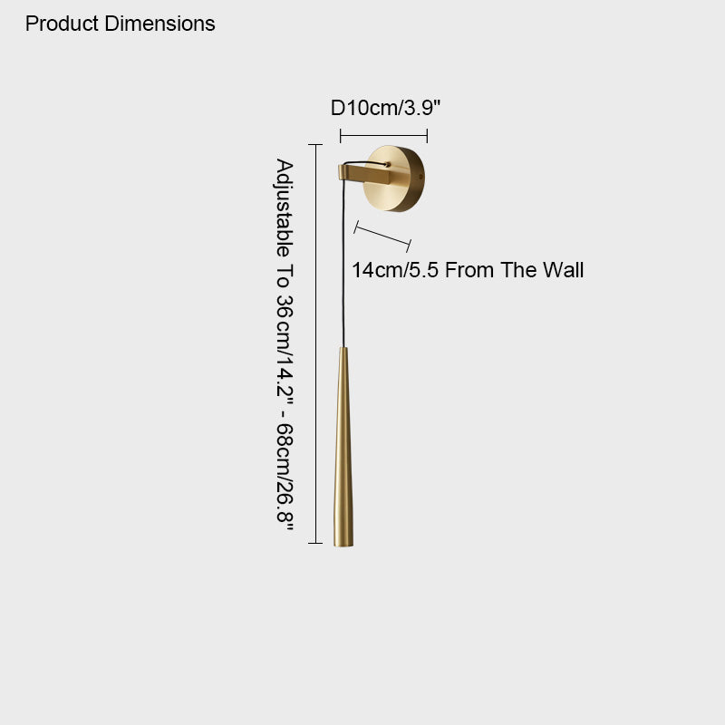 Diff Dimmable Hanging Cone Brass Wall Sconce-DF6093