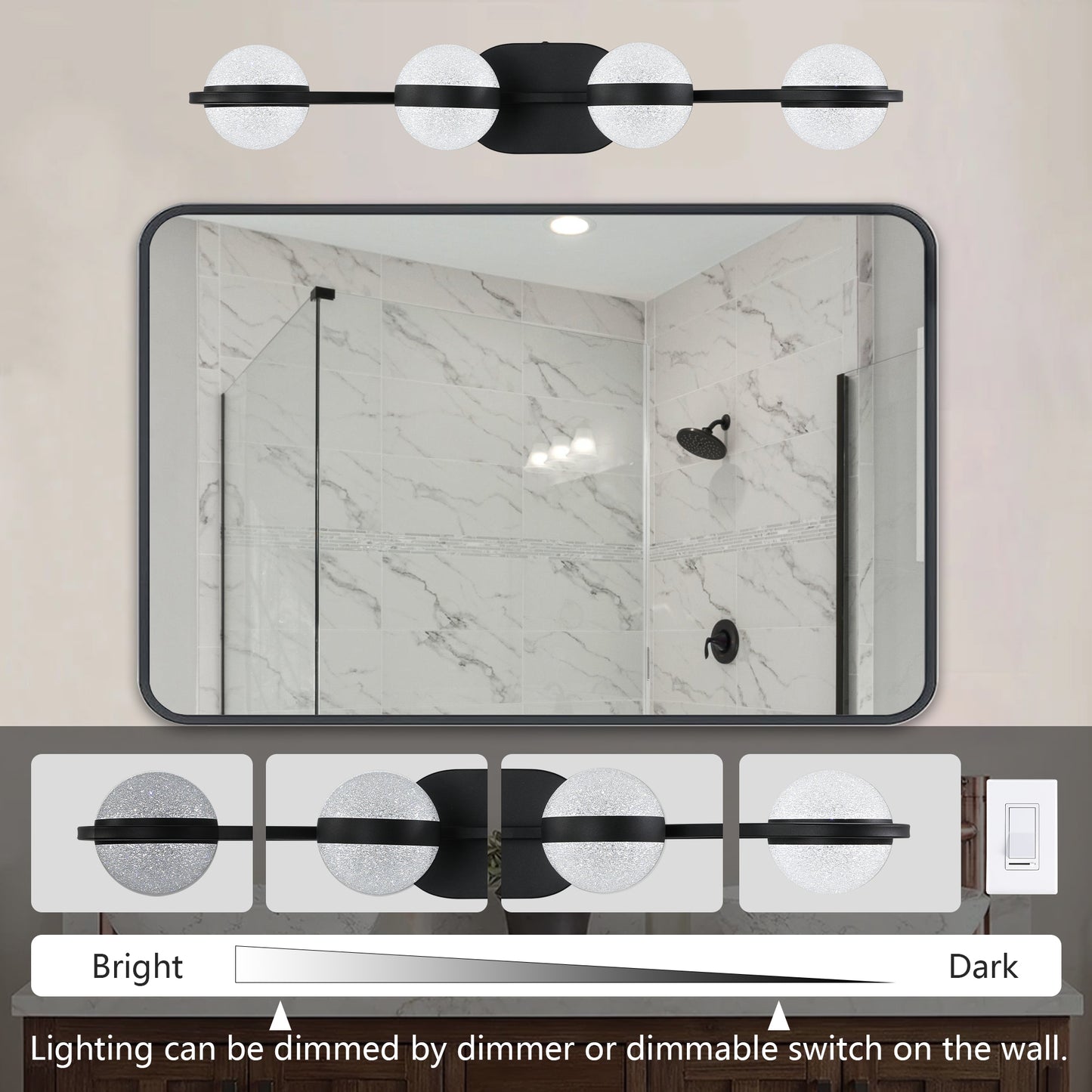 Modern Minimalist LED 4 Bulb Bathroom Vanity Light-DG2037