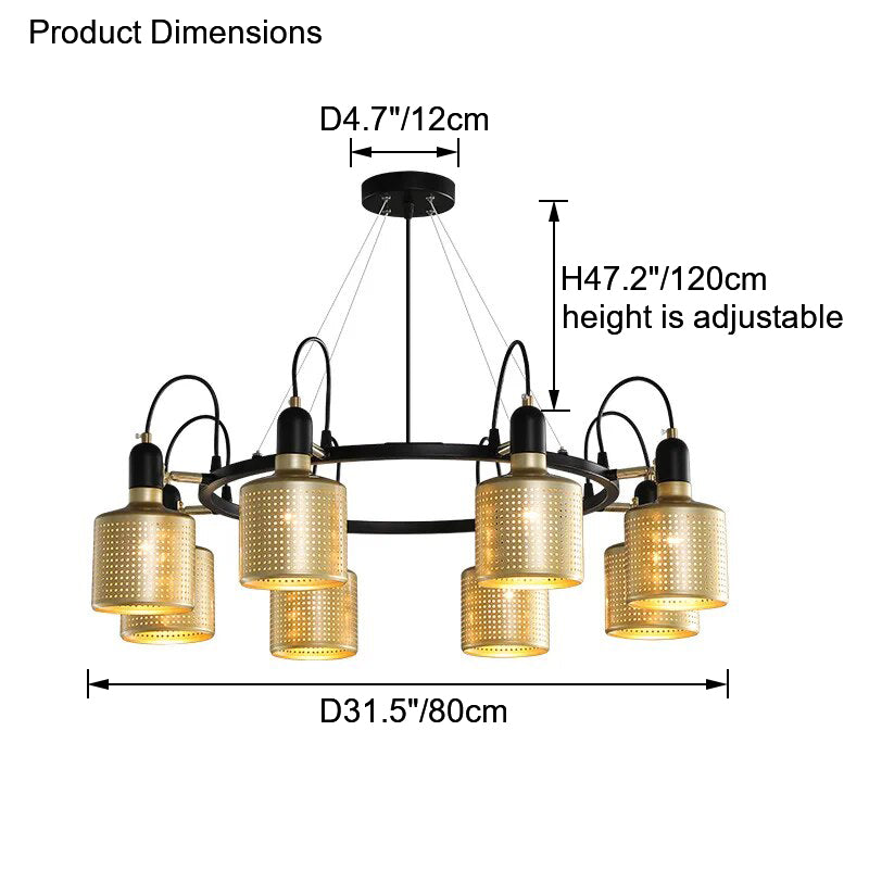 Diff Industrial Gold Chandelier-DF2262