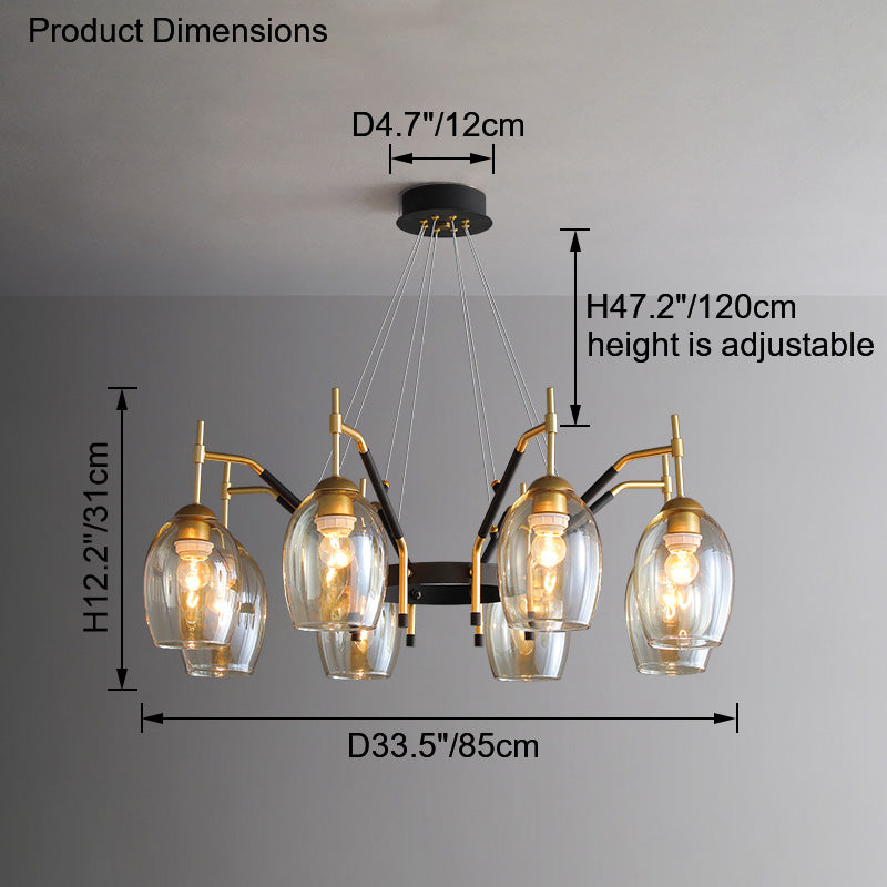 Diff Glass Bell Chandelier-DF2260