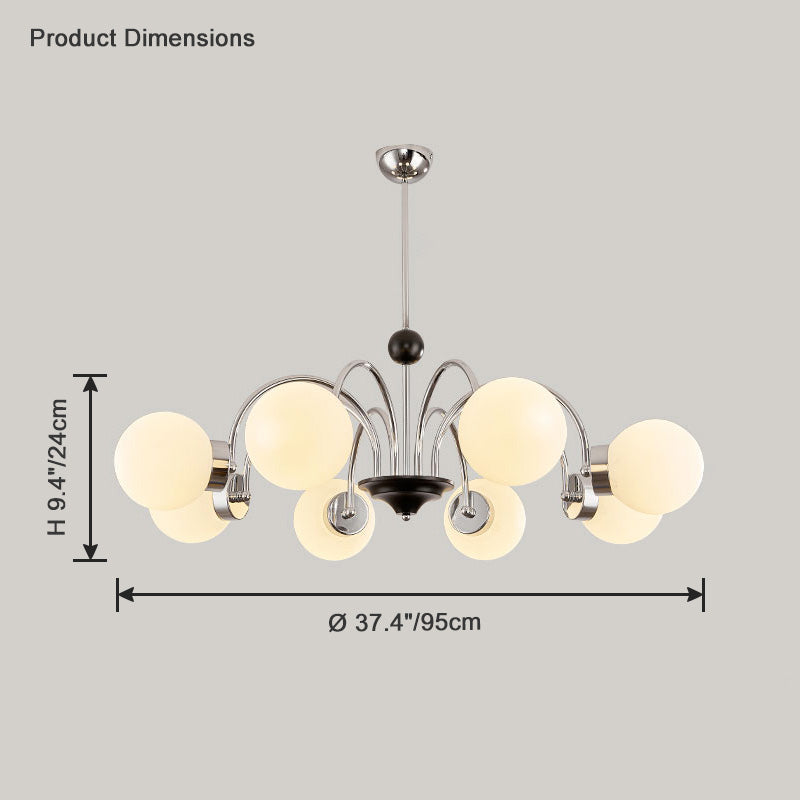 Diff Art Deco Frosted Glass Globe Chandelier-DF2304