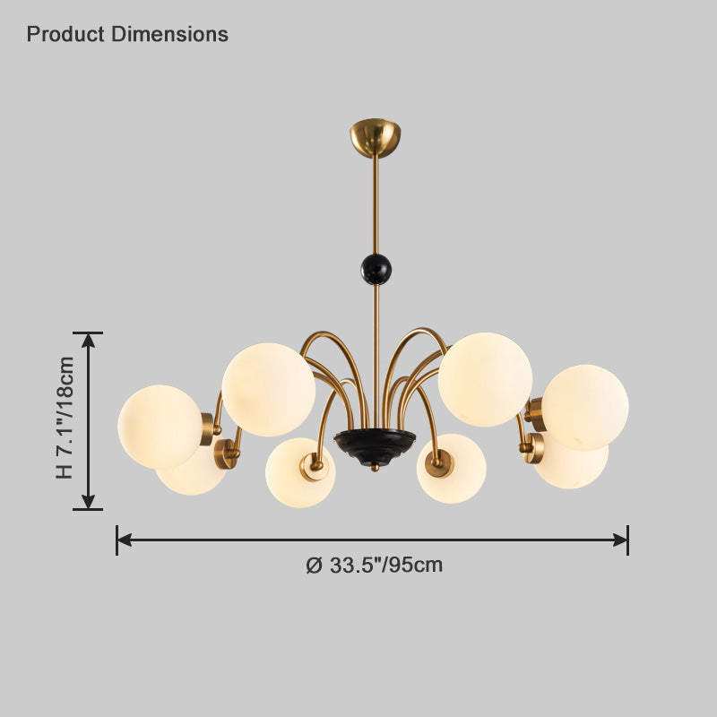 Diff Art Deco Frosted Glass Globe Chandelier-DF2304